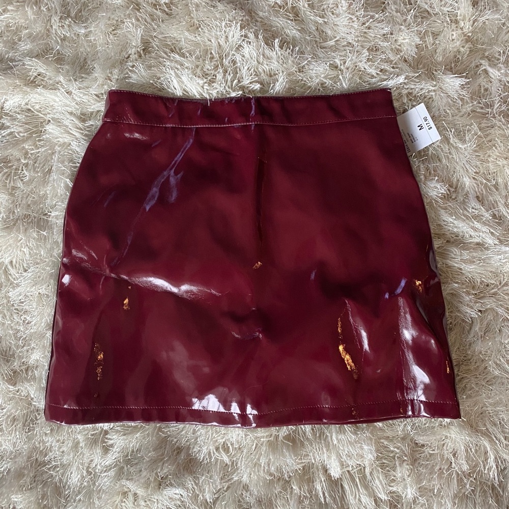 High-shine Vinyl Mini Skirt